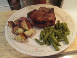 Grilled Chops, Green Beans, Roasted Potatoes...I bet your mouth is watering now!